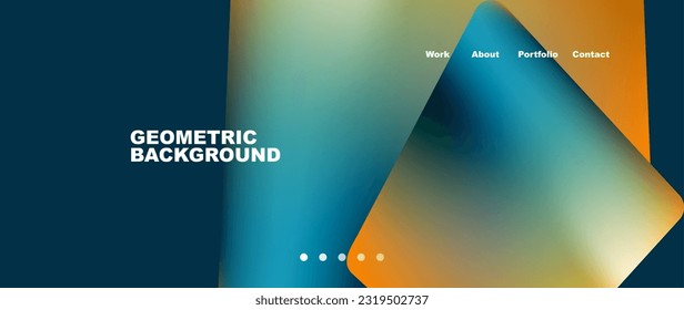 Landing page background template. Abstract geometric shapes composition. Vector illustration for wallpaper, banner, background
