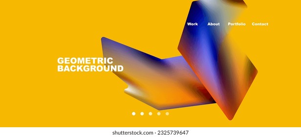 Landing page background template. Abstract geometric shapes composition. Vector illustration for wallpaper, banner, background