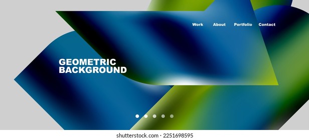 Landing page background template. Colorful plastic round shapes abstract composition. Vector illustration for wallpaper, banner, background