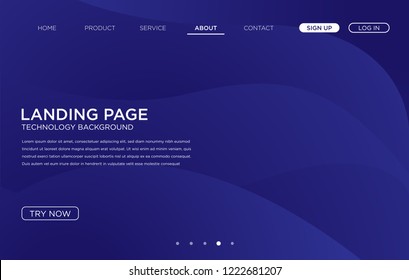 landing page background template design with modern shape and simple technology concept, vector eps 10