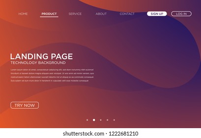 landing page background template design with modern shape and simple technology concept, vector eps 10