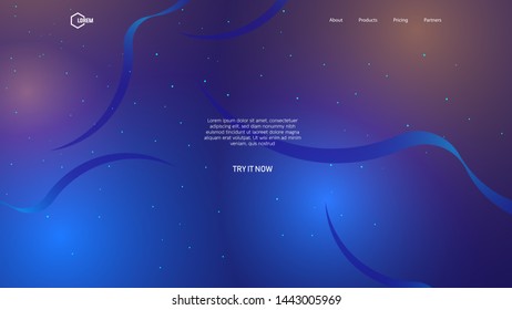 Landing page background template with light ornaments. Eps10.
