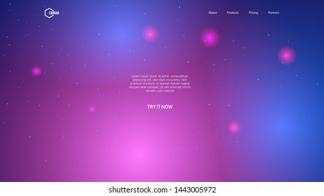 Landing page background template with light ornaments. Eps10.