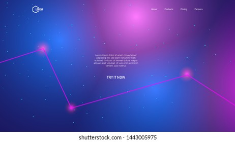 Landing page background template with light ornaments. Eps10.