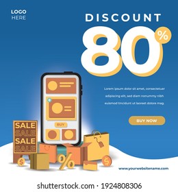 Landing page background template for online shop.