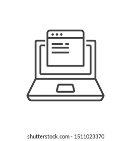 Landing page, backlinks line icon. 