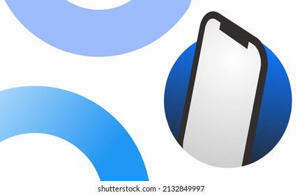 Landing page or banner design template. Smartphone realistic 3d illustration, mobile interface concept. Vector layout design, device background.