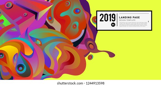 Landing Page Banner Vector Design Template with Abstract Colorful Curve Background. New Design template 2019 Graphic Trend. Landing Page Banner Vector Design Template with Abstract Colorful Curve Background. New Design template 2019 Graphic Trend.