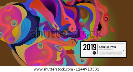 Landing Page Banner Vector Design Template with Abstract Colorful Curve Background. New Design template 2019 Graphic Trend.