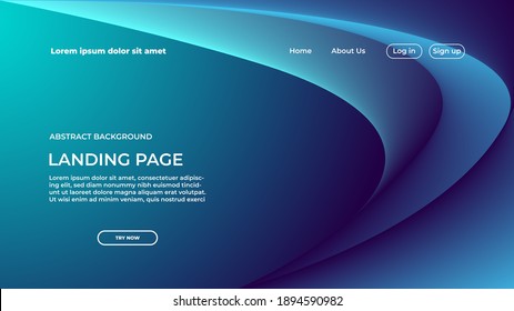 landing page blue wave background  abstract modern website background  geometry shape for banner  sales promotion   business presentation