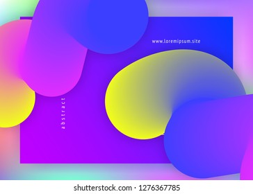 Landing page. Bright interface, banner layout. Vivid gradient mesh. Holographic 3d backdrop with modern trendy blend. Landing page with liquid dynamic elements and fluid shapes.