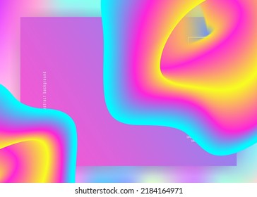Landing Page. Helles Handy, Interface-Komposition. Holografische 3D-Umgebung mit moderner Trendmischung. Lebhaftes Farbverlauf-Netz. Landing Page mit flüssigen dynamischen Elementen und flüssigen Formen.