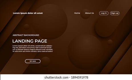 landing page brown background. abstract modern website background. geometry shape for banner, sales promotion and business presentation