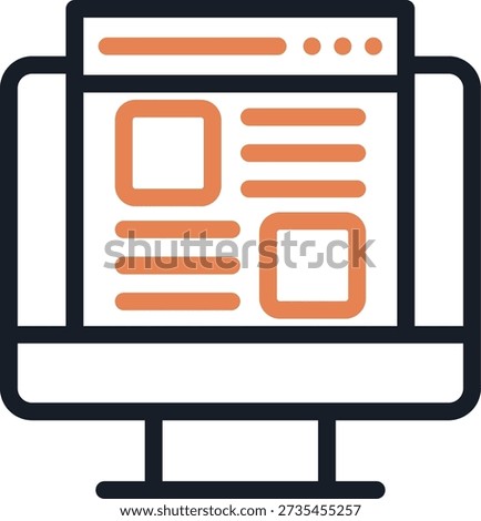 Landing Page Builder Line Due Icon Design