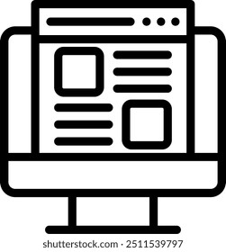 Elemento de icono de línea de Vector de Landing Page Builder