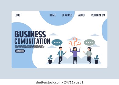 Landing Page Business Comunitation Design Concept Illustration
