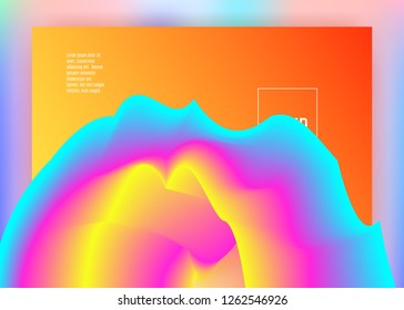 Landing page. Business interface, website frame. Holographic 3d backdrop with modern trendy blend. Vivid gradient mesh. Landing page with liquid dynamic elements and fluid shapes.