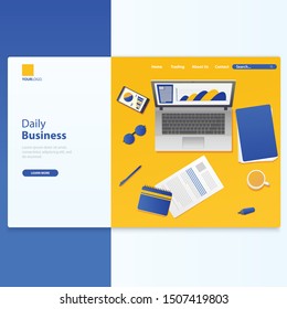 Landing Page Business Man Table On Top