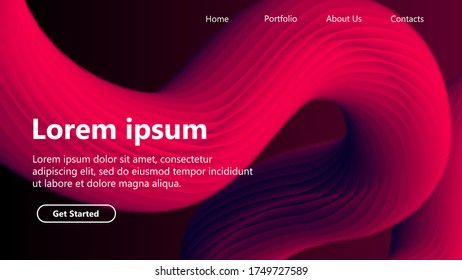 Landing page ,Central page for the site, gradient lines