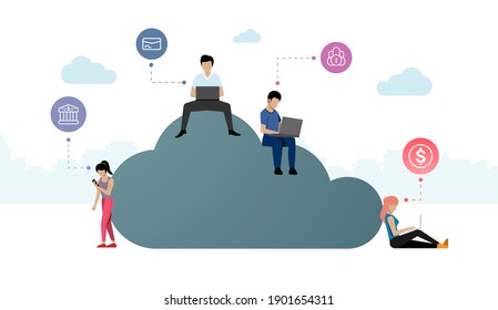 Página de inicio. concepto de tecnología de nube