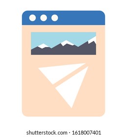 Landing page color flat vector icon