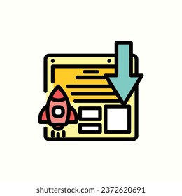 landing page color icon, isolated icon in light background, perfect for website, blog, logo, graphic design, social media, UI, mobile app