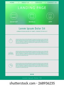 Landing page concept, website design template, vector illustration, eps10, easy to edit