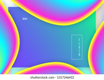 Landing page. Cool mobile, screen layout. Holographic 3d backdrop with modern trendy blend. Vivid gradient mesh. Landing page with liquid dynamic elements and fluid shapes.