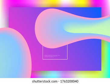 Landing page. Cool mobile, screen layout. Holographic 3d backdrop with modern trendy blend. Vivid gradient mesh. Landing page with liquid dynamic elements and fluid shapes.