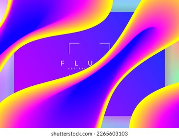 Página de inicio. Banner creativo, marco de pantalla. Fondo holográfico en 3d con moderna combinación de moda. Malla gradiente vívida. Página de aterrizaje con elementos dinámicos líquidos y formas fluidas.