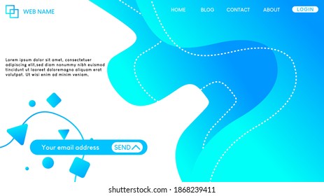 Landing page creative design.Blue gradient color.Trendy minimalist vector illustration