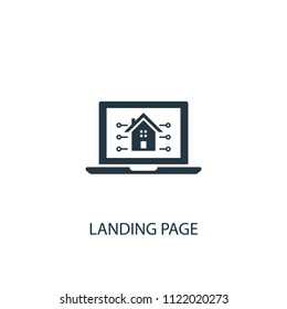Landing page creative icon. Simple element illustration.  Landing page concept symbol design from SEO collection. Can be used for web and mobile.