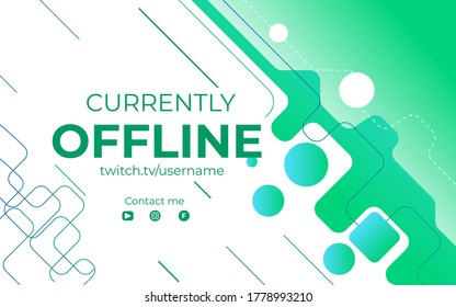 Landing page currently offline for twitch template with simple shapes and geometric patterns for business website design. Eps10 vector illustration