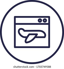 Landing page dark colored vector line icon