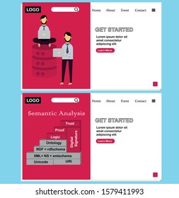 Landing page with database administrator figure suitable Information technology consultant web site
