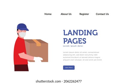 Landing page delivery service templates design