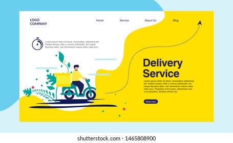 Landing page Delivery Service. Web, vector illustration, print.