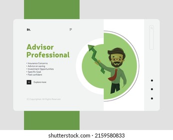 Landing page design of advisor professional template. 