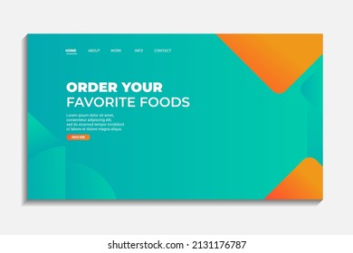 landing page design for business website in green and orange color gradient