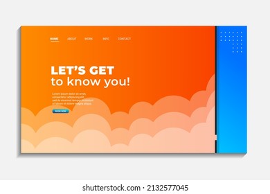 landing page design with color grading for website business