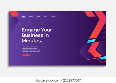 landing page design with color grading for website business