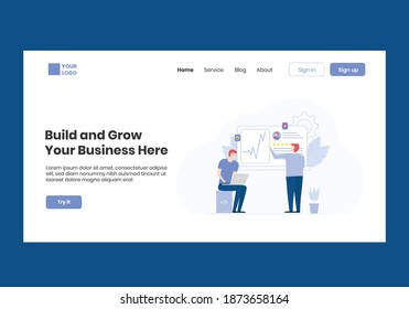 The landing page design concept for a business, agency, or start-up.