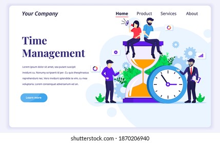 Landing Page Design Concept Time Management Stock Vector (Royalty Free ...