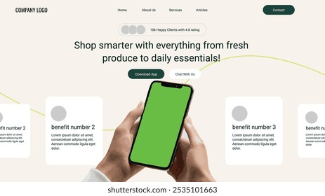 landing page design for ecommerce apps