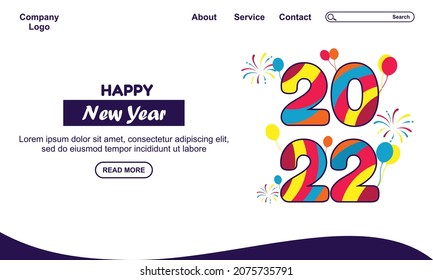 landing page design with new year theme
