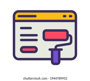 landing page design single isolated icon with filled line and outline flat style