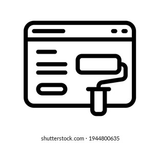 landing page design single isolated icon with outline style black and white