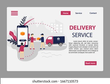 
Landing page design suitable for websites or posters with the topic of easy shipping services