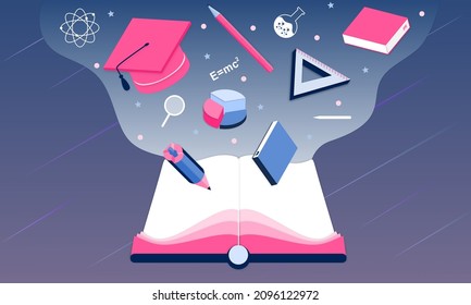 Landing Page Design Vorlage für zurück zur Schule, Studio, Kurs, Klasse, Bildung. Modernes Design, Vektorgrafik-Konzept für Einladung, Poster, Banner, Werbung, Verkauf Website Mobile Entwicklung