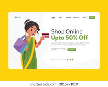 Landing page design template for shop online.